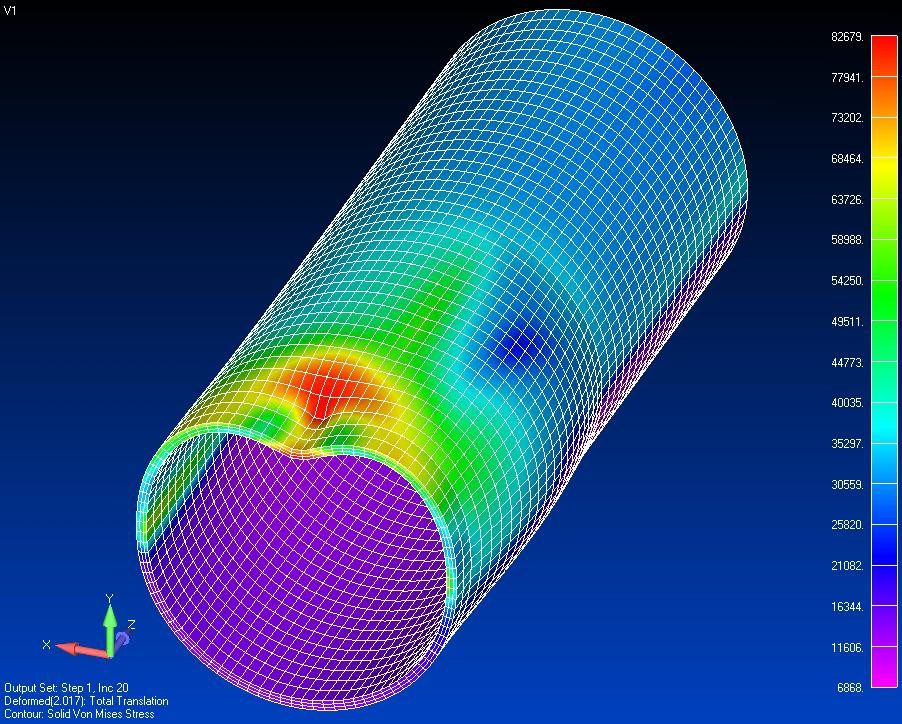 A computer model of the cylinder is shown.